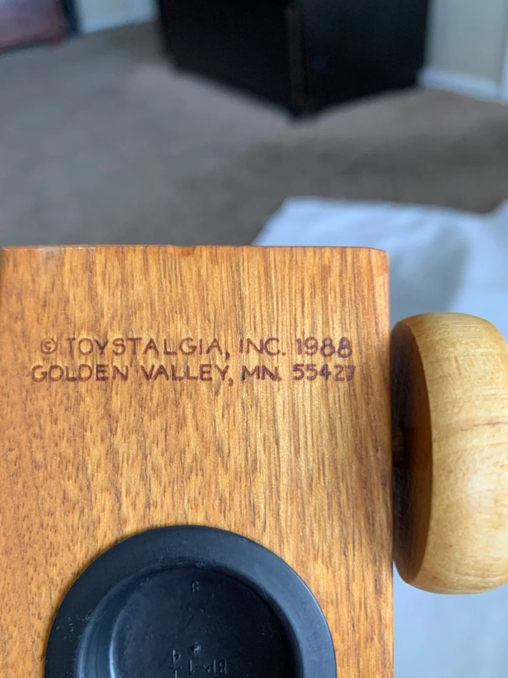 Teddy Bus Co. Wooden Delivery Truck Coin Bank Music Toy Vintage Toystalgia 1988